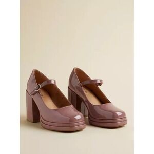 TORRID Pink Patent Faux Leather Block Heel Double Platform Mary Jane Heels 10WW